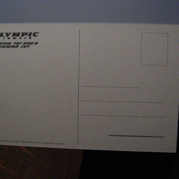 ✈️ Olympic Airways Vintage 1970's Framed Postcard - Picture 3 of 7